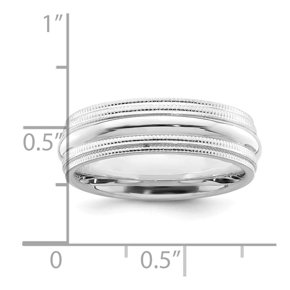925 Sterling Silver Polished 6mm Comfort-Fit Double Milgrain Size 5.5 Band Ring Ring for Women and Men