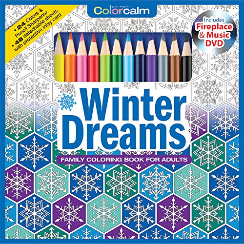 Winter Dreams Christmas Adult Coloring Book Set With 24 Pencils
