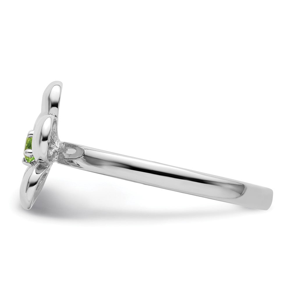 Sterling Silver Stackable Expressions Polished Peridot Flower Ring Size -9