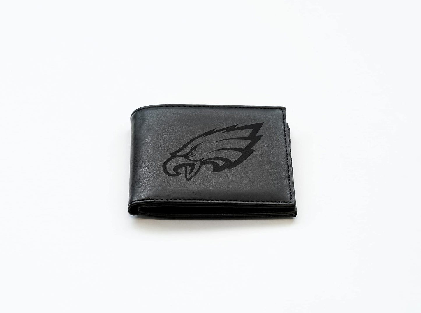 Rico Industries Football Philadelphia  Black Laser Engraved Bill-fold Wallet - Slim Design - Great Gift