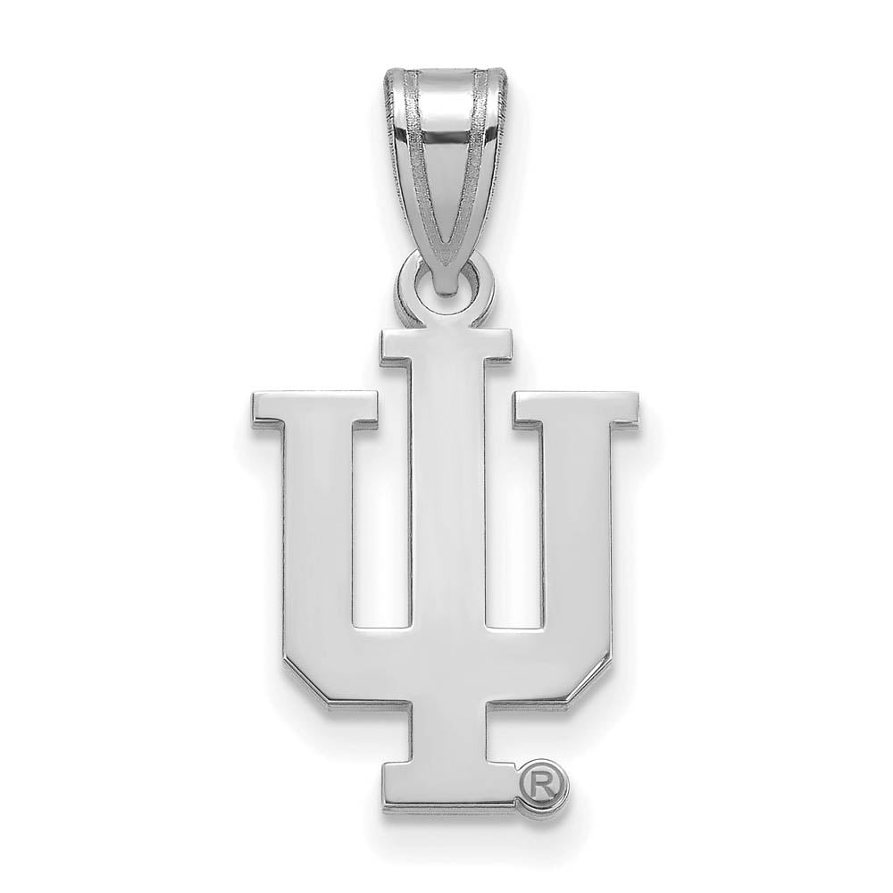 Sterling Silver Rhodium-plated LogoArt Indiana University I-U Medium Pendant QSS003IU