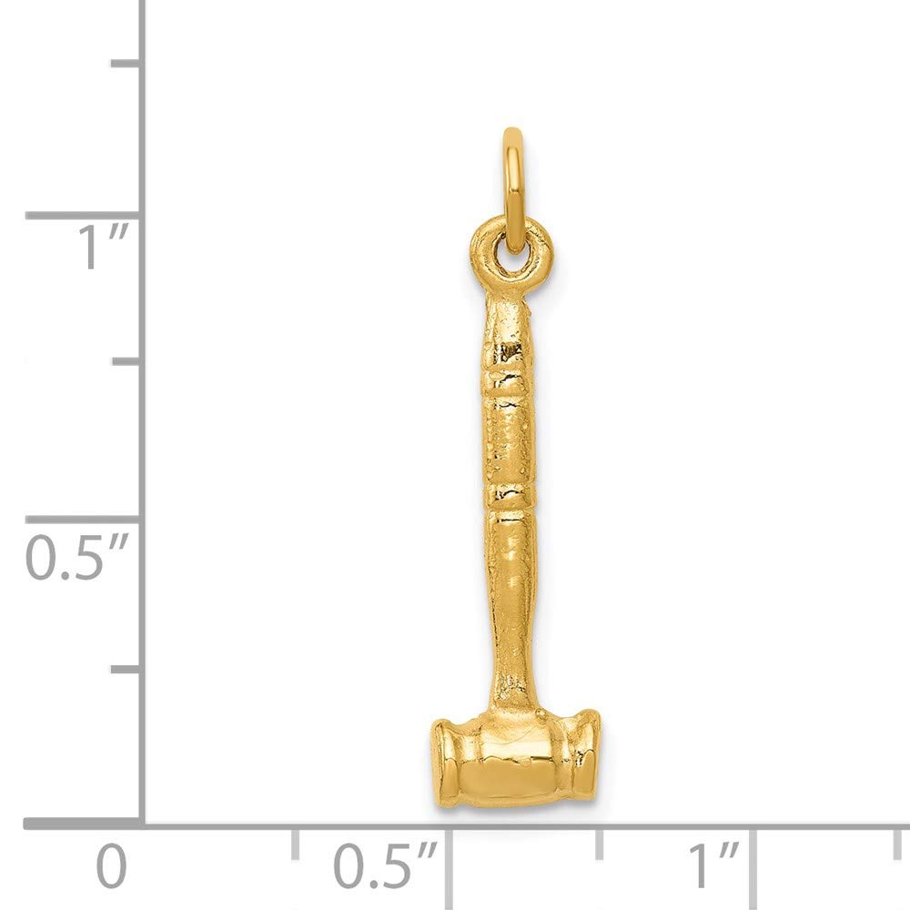 14k 3-D Gavel Charm Yellow Gold