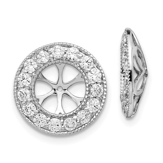 14k White Gold 1 carat Lab Grown Diamond VS/SI+ G+ with 7 mm Earring Jacket