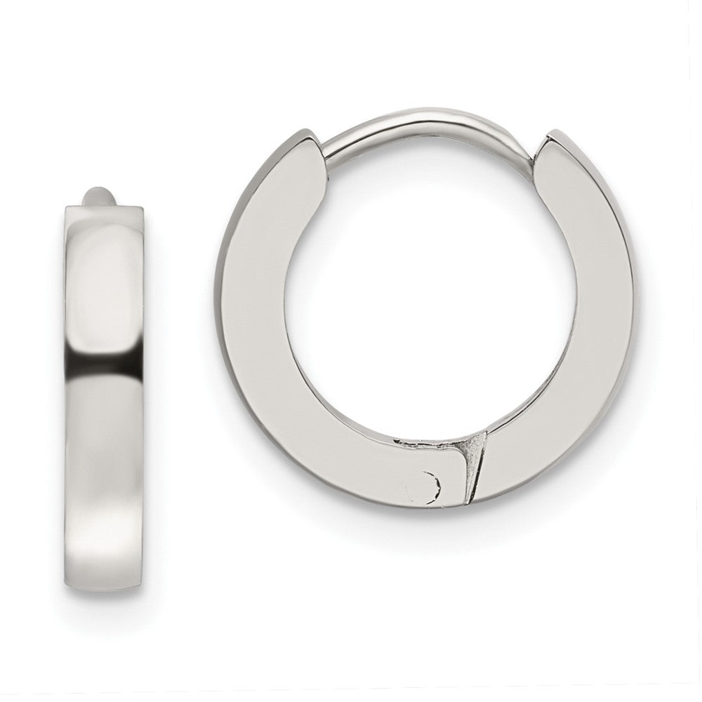 Stainless Steel Polished 2.2mm Hinged Hoop Earrings