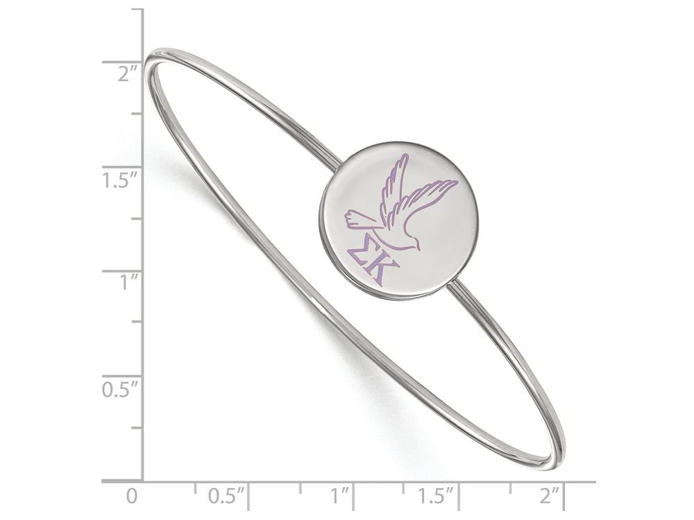 Sterling Silver Official Licensed Greek Sororities 7in Sigma Kappa (??) Enameled Slip-on Bangle