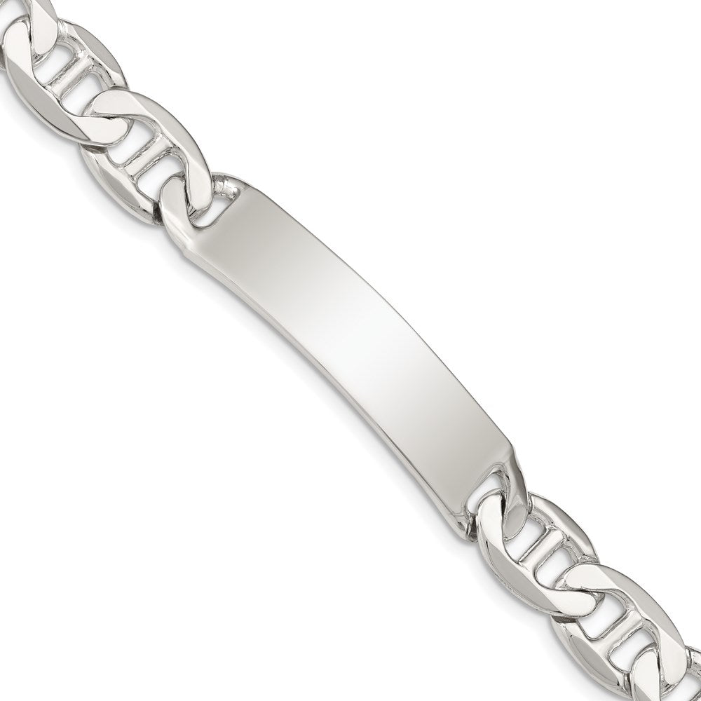 Sterling Silver 8.5inch Polished Engraveable Anchor Link ID Bracelet 8.5 inches
