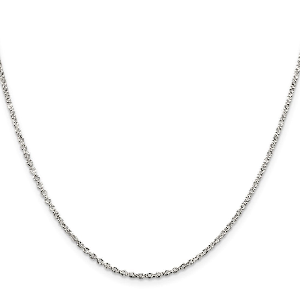Sterling Silver Rhodium-plated 1.95mm Cable Chain 24 Inches