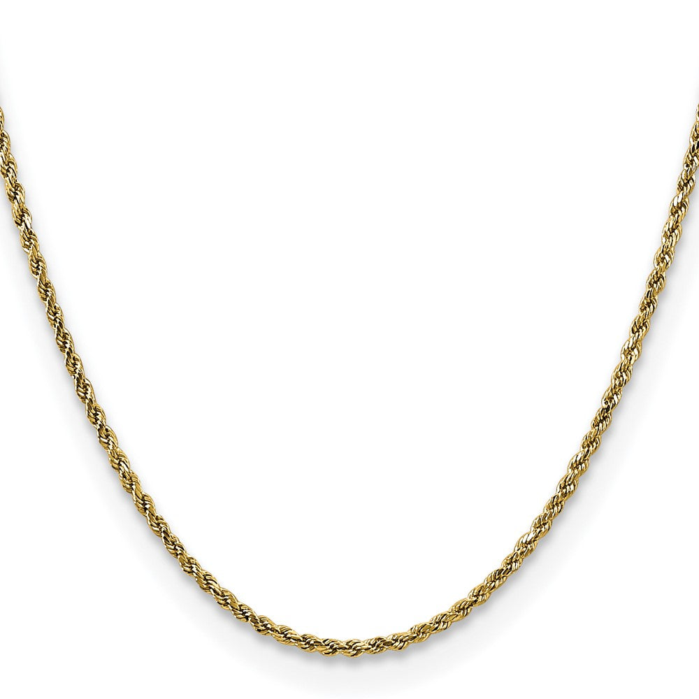 14K 24 inch 2.25mm Semi Solid Diamond-cut Rope with Lobster Clasp Chain
