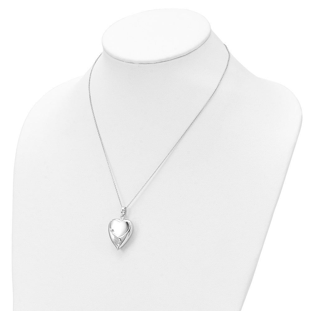 Sentimental Expressions Sterling Silver Rhodium-plated Forever My Baby Ash Holder 18 Inch Necklace 18 Inches