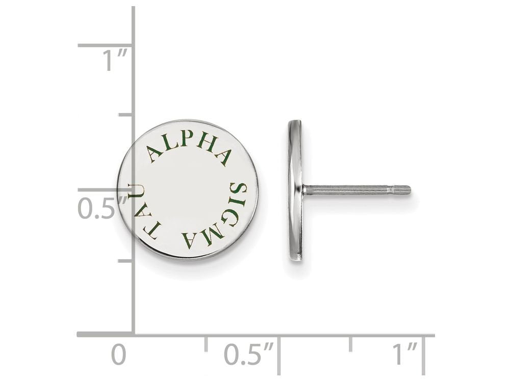 Sterling Silver Official Licensed Greek Sororities Alpha Sigma Tau (???) Enameled Post Earrings