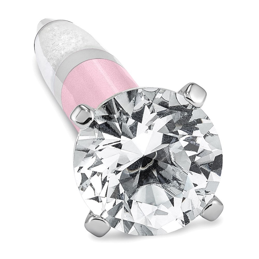 Luxury Giftware by Jere Pink Crystal Filled with Big Crystal Top Ballpoint Pen