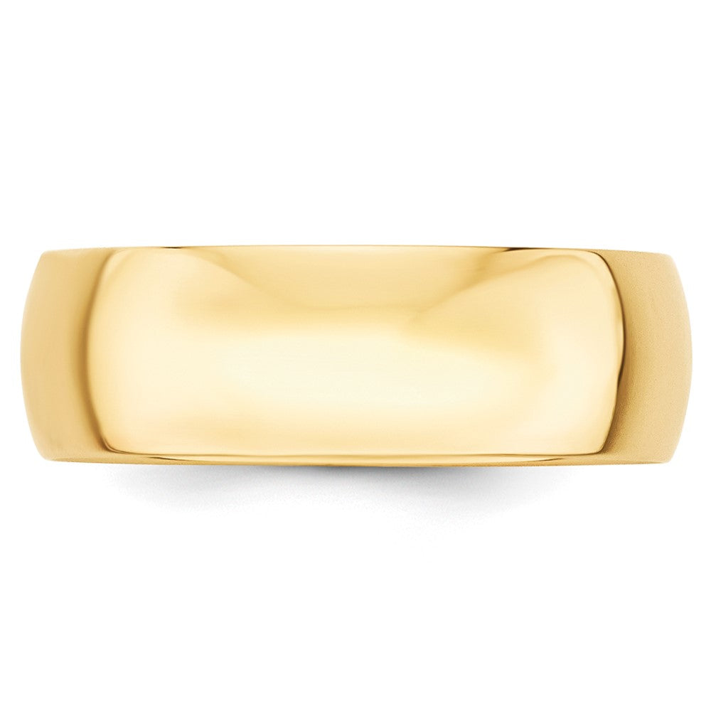 10k Yellow Gold 7mm Lightweight Half Round Wedding Band Size 11.5