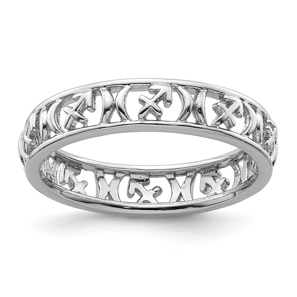 Sterling Silver Stackable Expressions Sagittarius Zodiac Ring Size -9