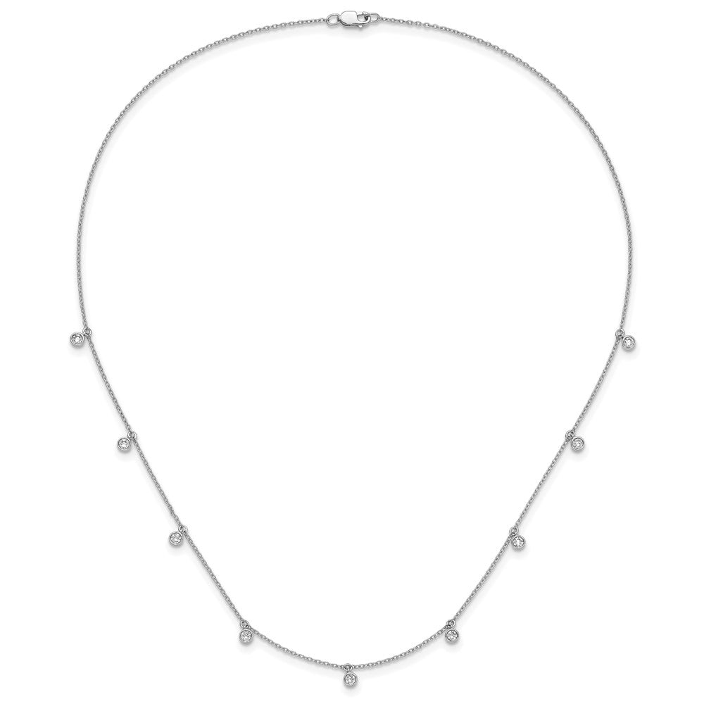 True Origin 14k White Gold 5/8 carat Lab Grown Diamond VS DEF Nine Station 18 inch Necklace