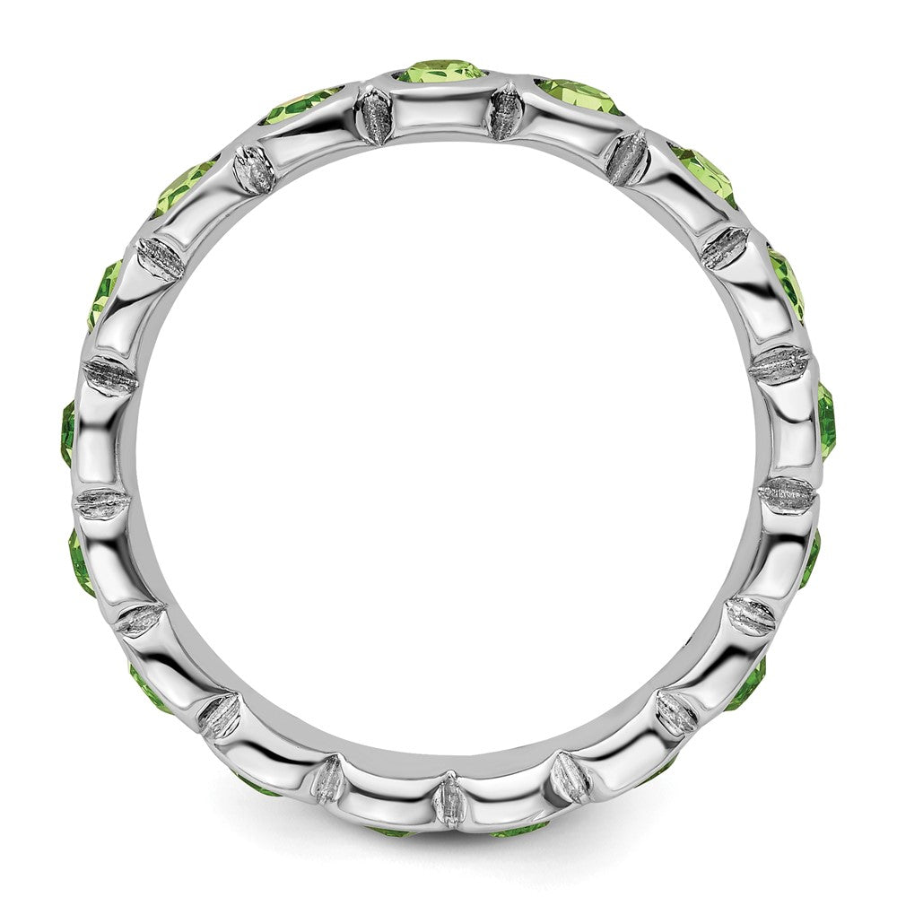 Sterling Silver Stackable Expressions August Crystal Ring Size -9