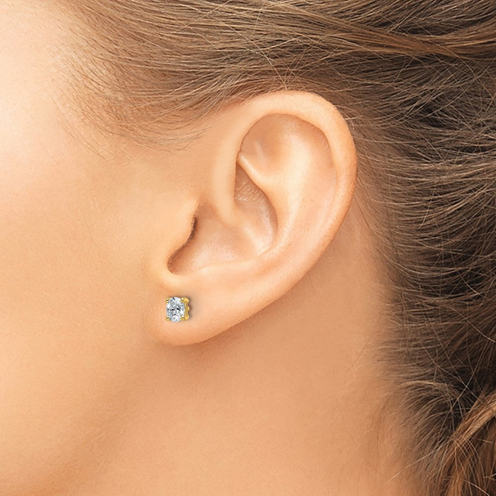 14k Yellow Gold 1/2 ctw Certified Lab Grown Diamond VS+ F+ Oval 4 Prong Heavy Wt. Stud Earrings