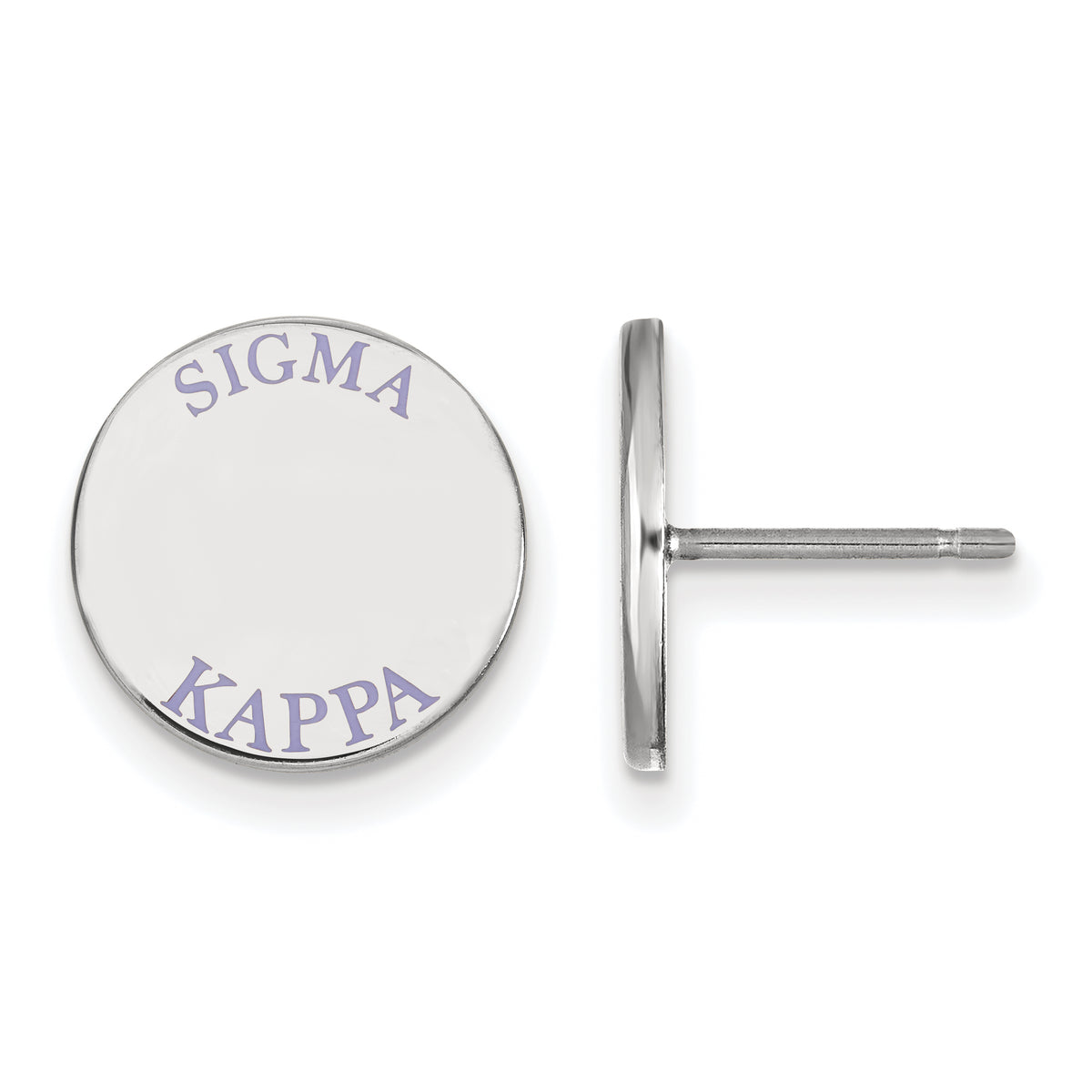 Sterling Silver Official Licensed Greek Sororities Sigma Kappa (??) Enameled Post Earrings