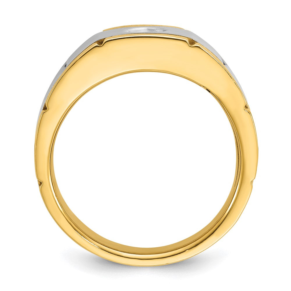 SS/GP IBGoodman Men's Polished and Satin CZ Complete Ring