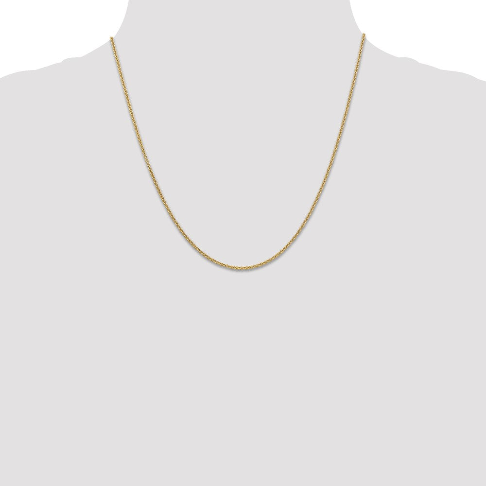 14K 20 inch 1.6mm Round Open Link Cable with Lobster Clasp Chain