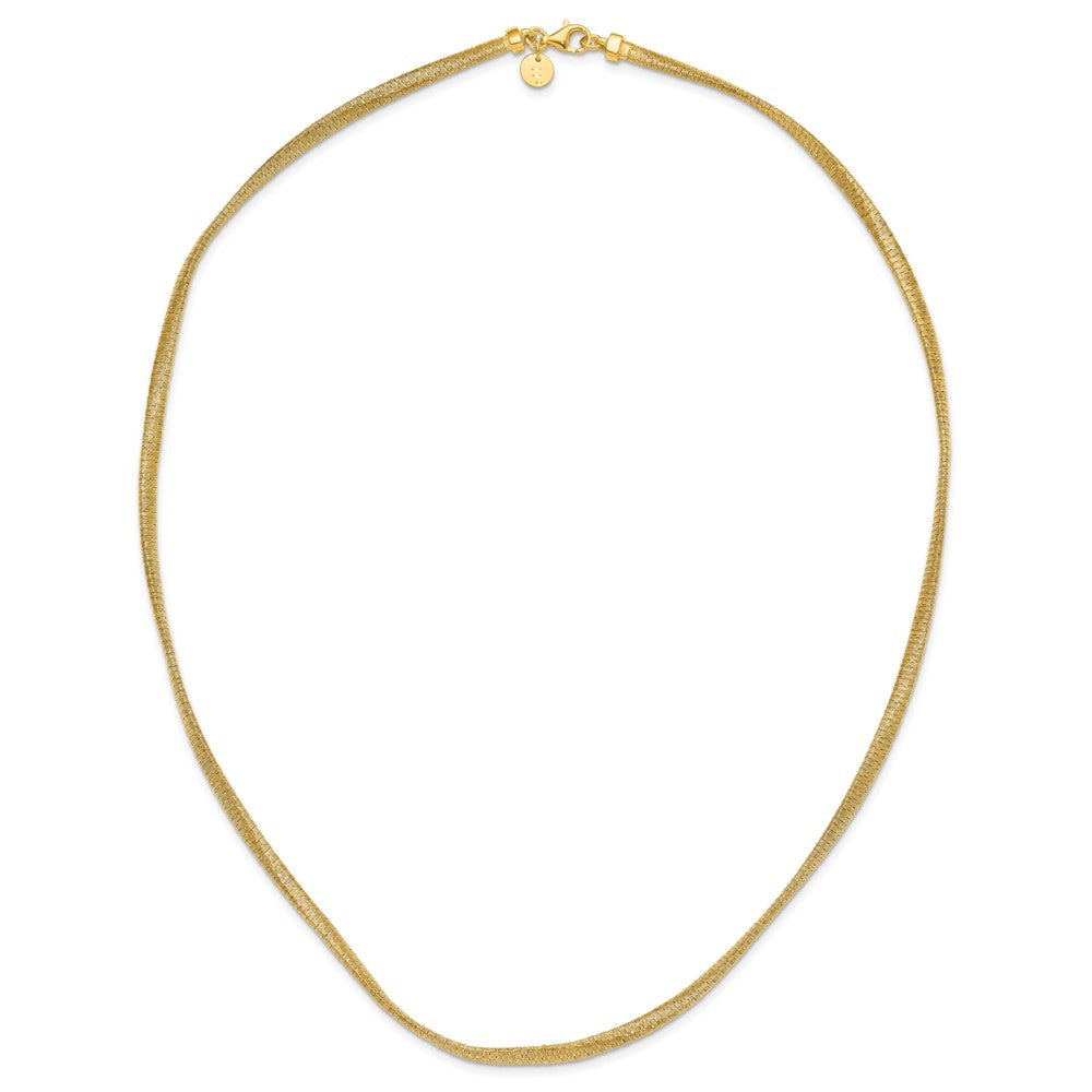 Sterling Silver Gold-plated Twist Texture Wrapped Necklace
