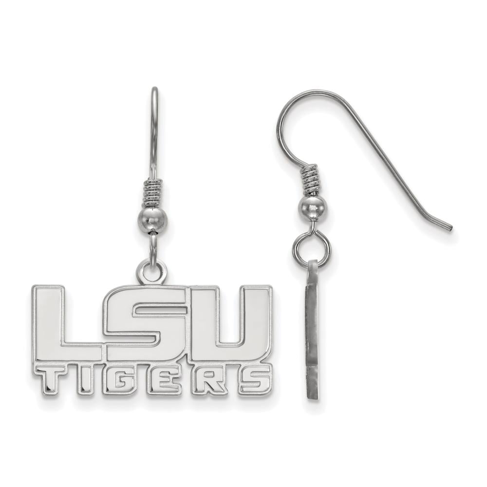 LogoArt Sterling Silver  Louisiana State University Small Dangle Earrings