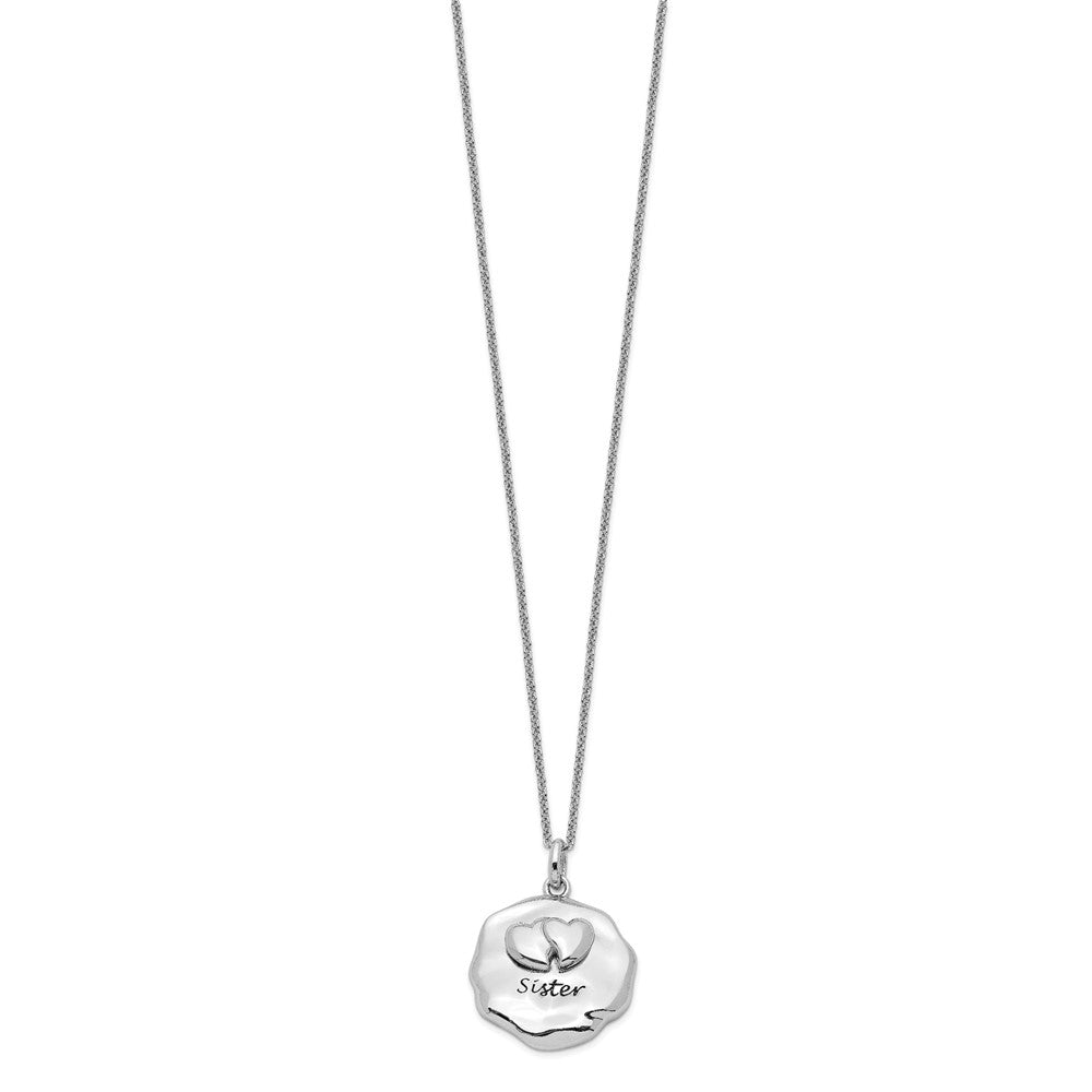Sentimental Expressions Sterling Silver Rhodium-plated Antiqued For You My Sister 18in. Necklace 18 Inches