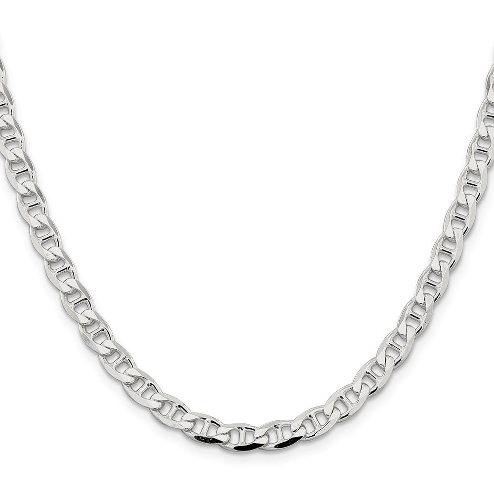 Sterling Silver 5.7mm D/C Flat Anchor Curb Chain 26 Inches