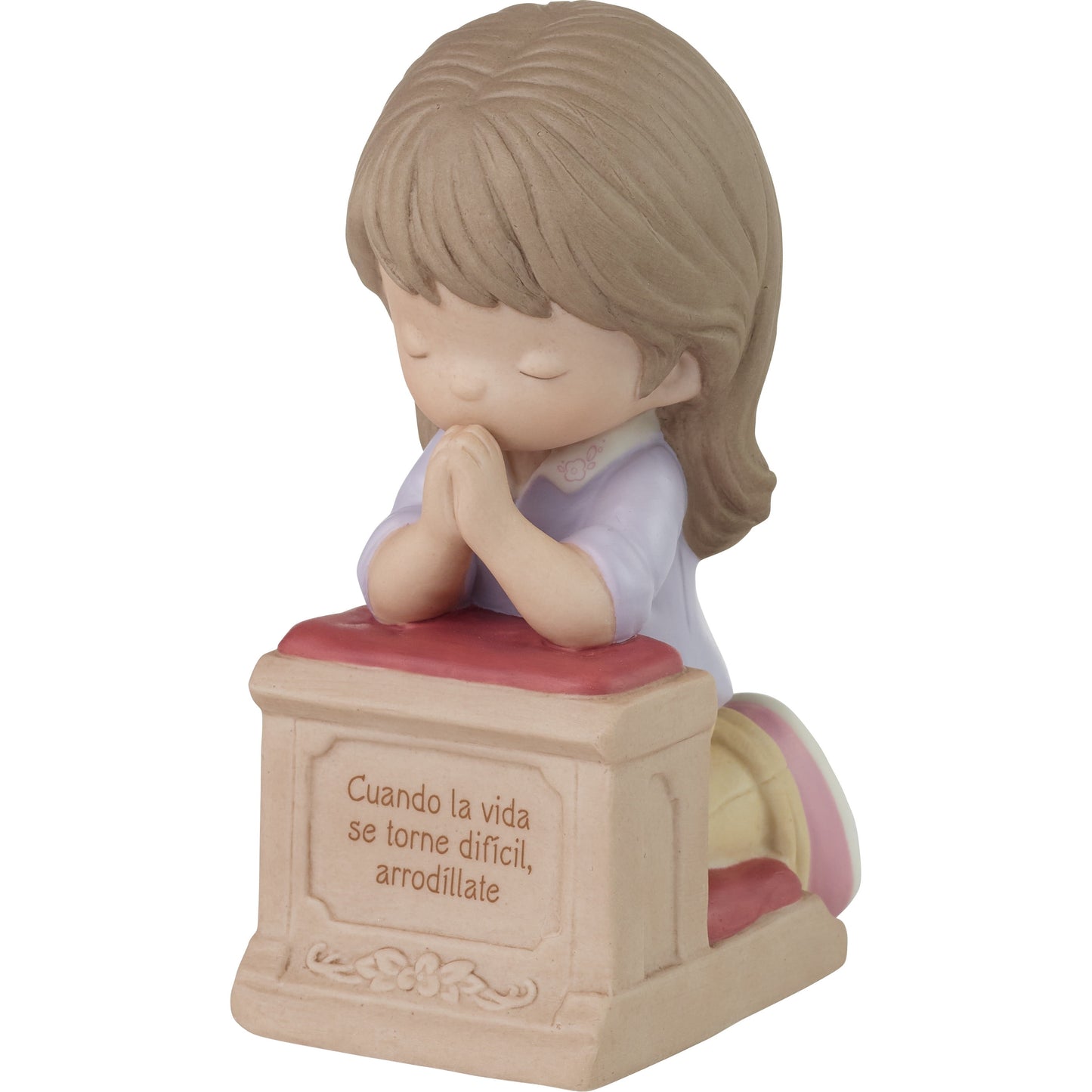 Precious Moments When Life Gets Too Hard To Stand, Kneel Brunette Hair/Medium Skin Spanish Figurine, Count 1
