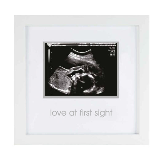Pearhead Love at First Sight Sonogram Keepsake Picture Frame, Baby Ultrasound, White, 4âW x 3âH Photo Insert