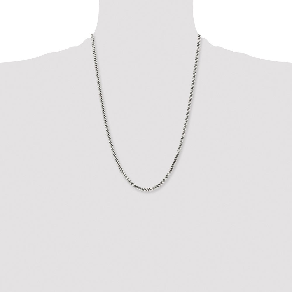 Stainless Steel Antiqued 4mm 24in Round Curb Chain