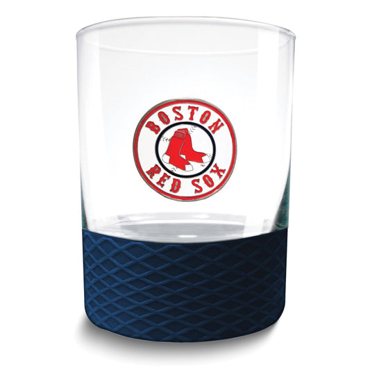 MLB Boston Red Sox Commissioner 14 oz. Rocks Glass with Silicone Base