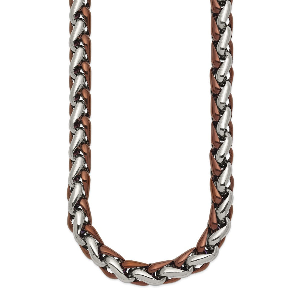 Stainless Steel Polished Brown IP-plated 24in Necklace