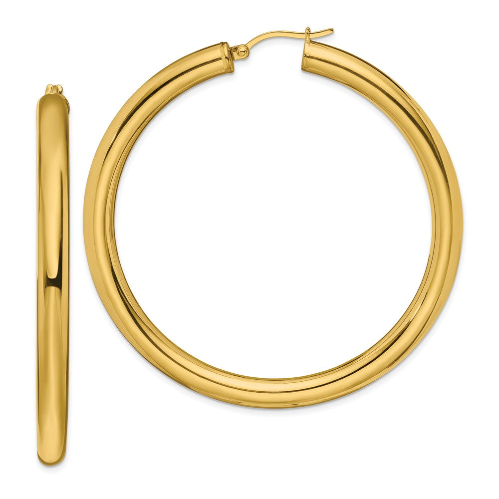 Stainless Steel Polished Yellow IP-plated Hoop Earrings
