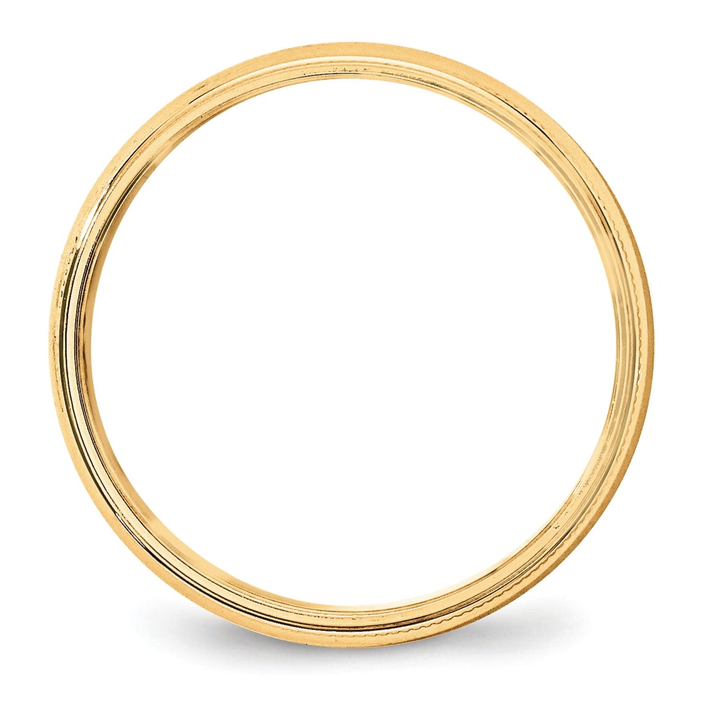 10k Yellow Gold 5mm Lightweight Milgrain Half Round Wedding Band Size 5.5