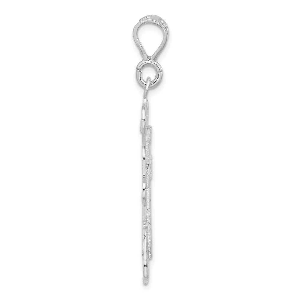 Sterling Silver Polished S Design Cross Pendant