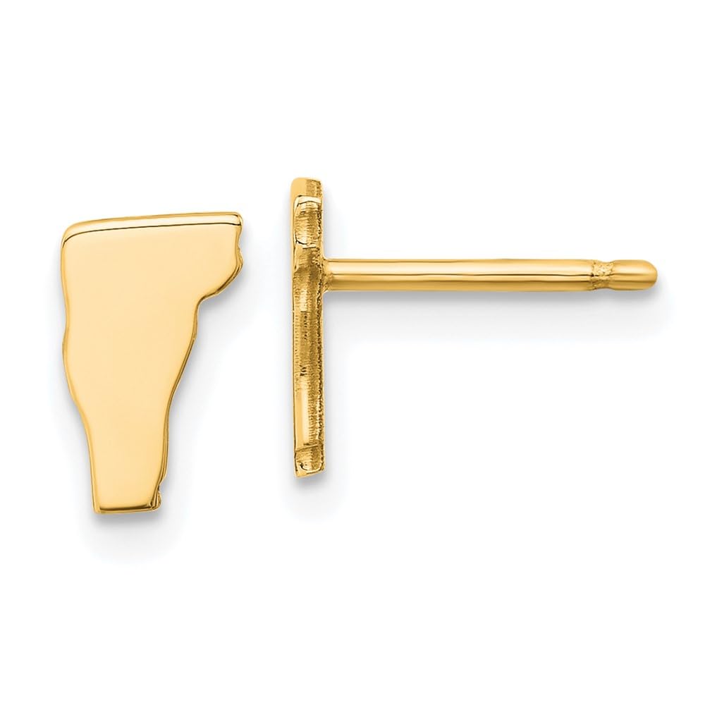 Sterling Silver/Gold-plated Vermont State Earrings