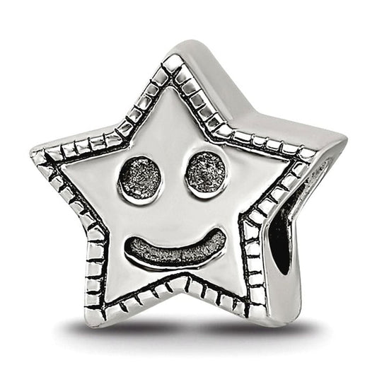Sterling Silver Reflections Kids Smiley Star Bead