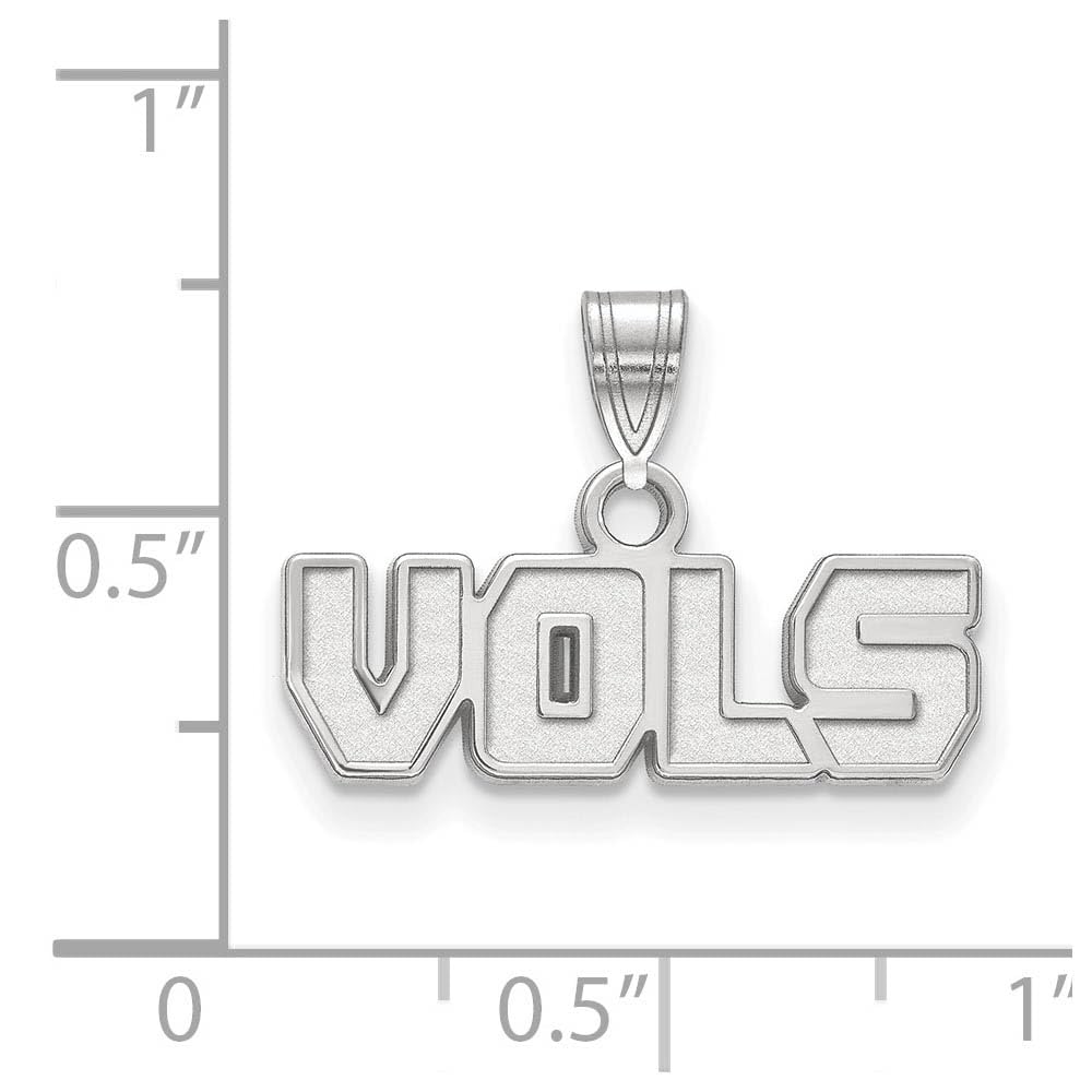 Sterling Silver Rhodium-plated LogoArt University of Tennessee Vols Small Pendant Q-SS068UTN