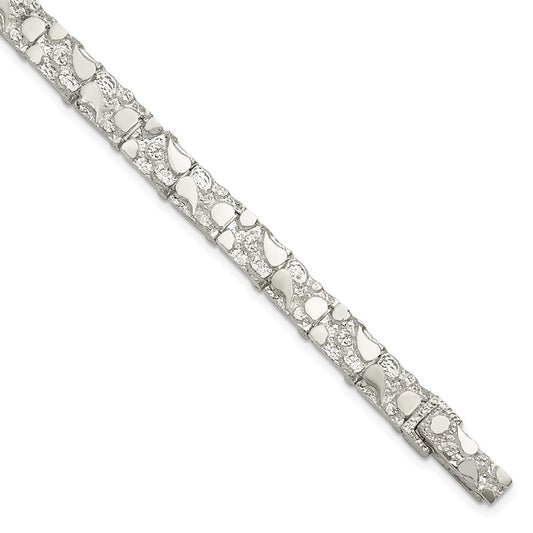 Sterling Silver 7mm Nugget Bracelet 8 inches