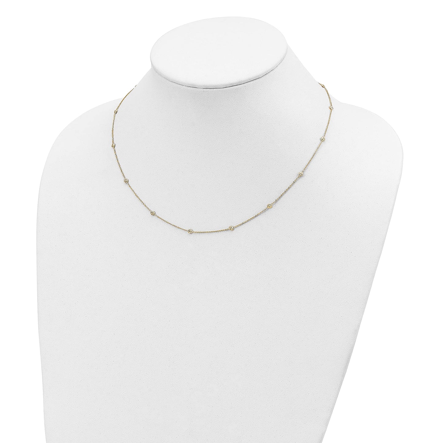 14 Karat Yellow Gold Diamond-cut Tiny Puffed Circl