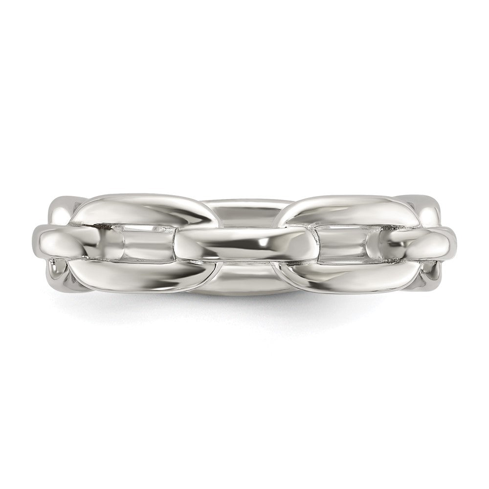 Chisel Stainless Steel Polished 6mm Chain Link Design Ring Size - 6
