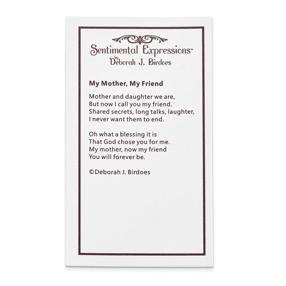 Sentimental Expressions Sterling Silver Rhodium-plated CZ My Mother My Friend 18in Necklace 18 Inches