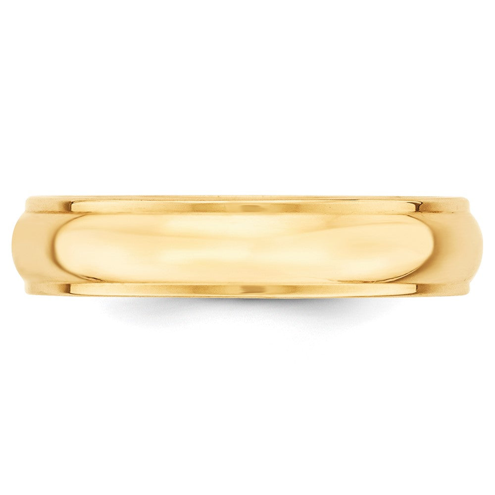 10k Yellow Gold 5mm Half Round with Edge Wedding Band Size 10