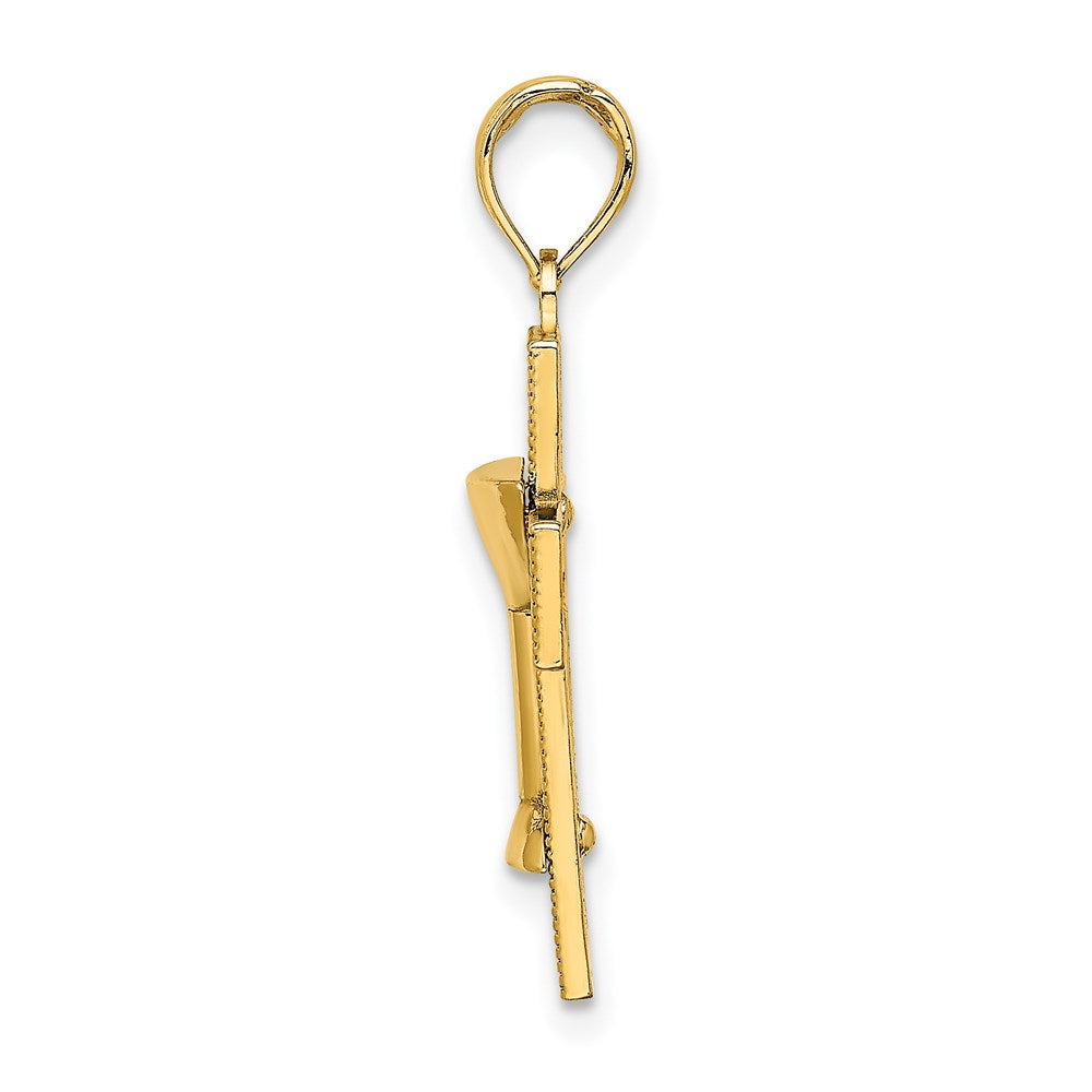 14K Polished Cross W/ Communion Cup Charm