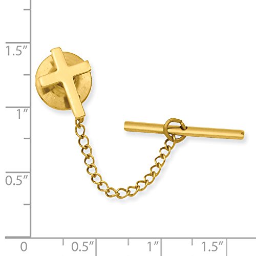 Kelly Waters Gold-plated Polished Cross Tie Tac QKW565