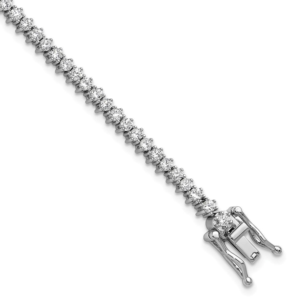 Cheryl M Sterling Silver Rhodium-plated Polished CZ Tennis Bracelet 7.25 inches