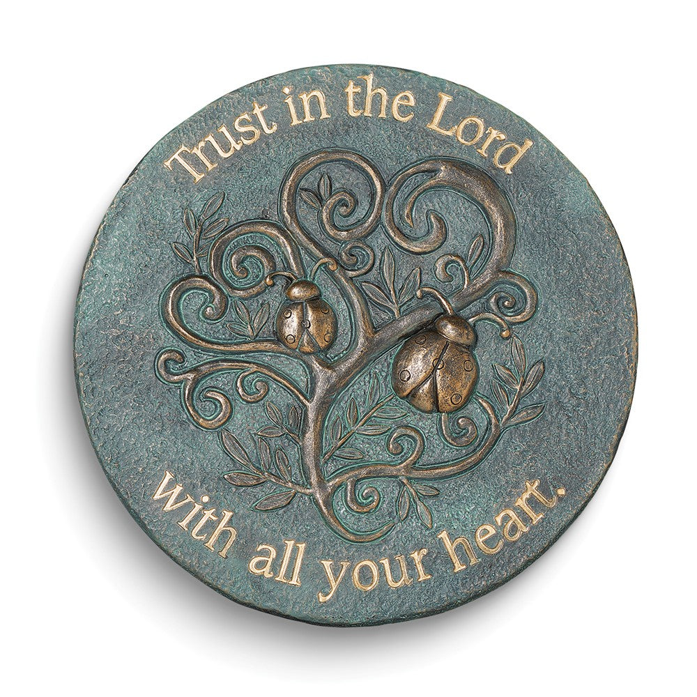 Trust in the Lord Blue Bronze 9 inch Stepping Stone