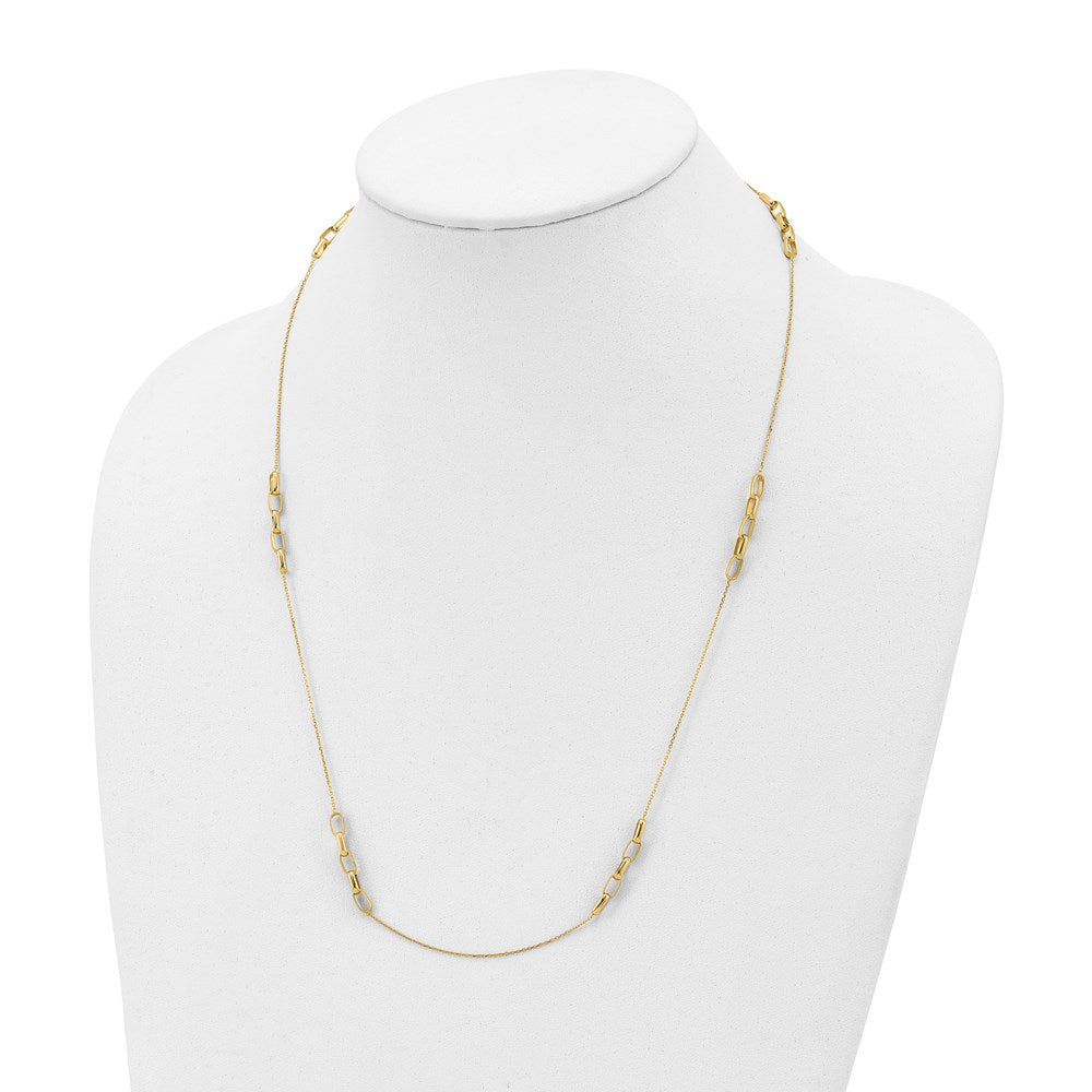 14K Polished Fancy Link Necklace