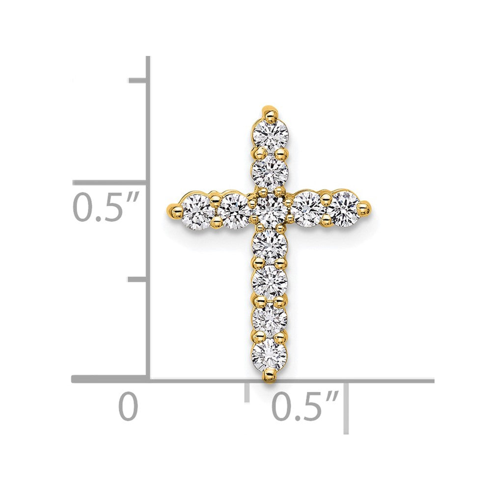 14k 1/2 carat Lab Grown Diamond VS/SI+ G+ Cross Chain Slide Pendant