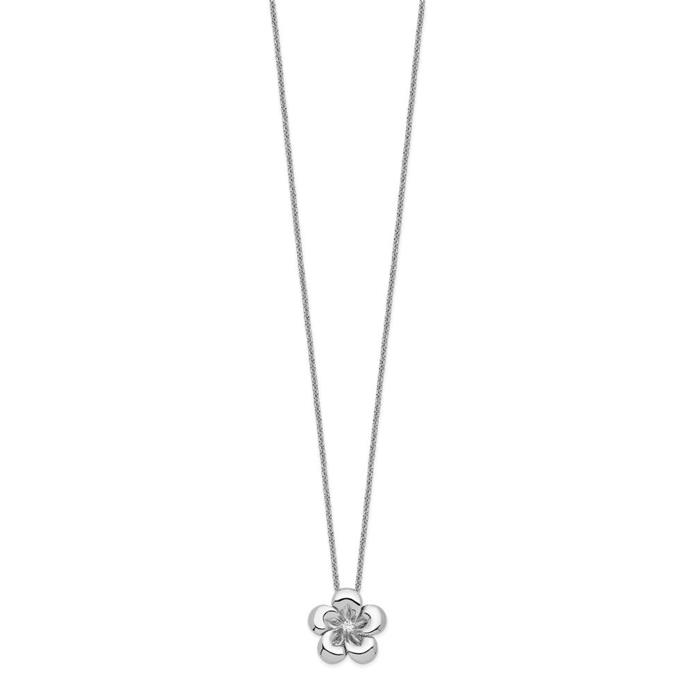 Sentimental Expressions Sterling Silver Rhodium-plated CZ Be A Blessing 14in. Necklace with 2in. ext 18 Inches